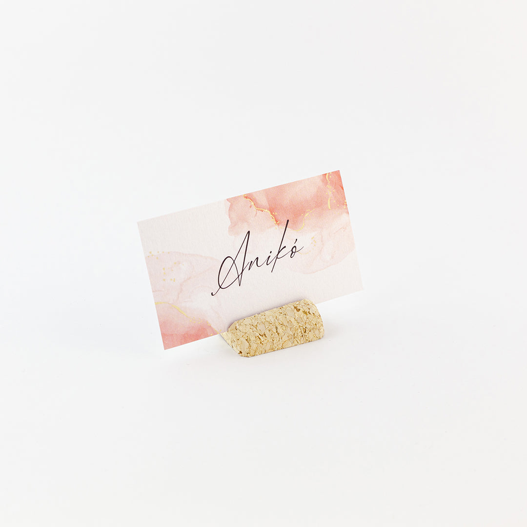 "Rózsaszín márvány" ültetőkártya dugóval