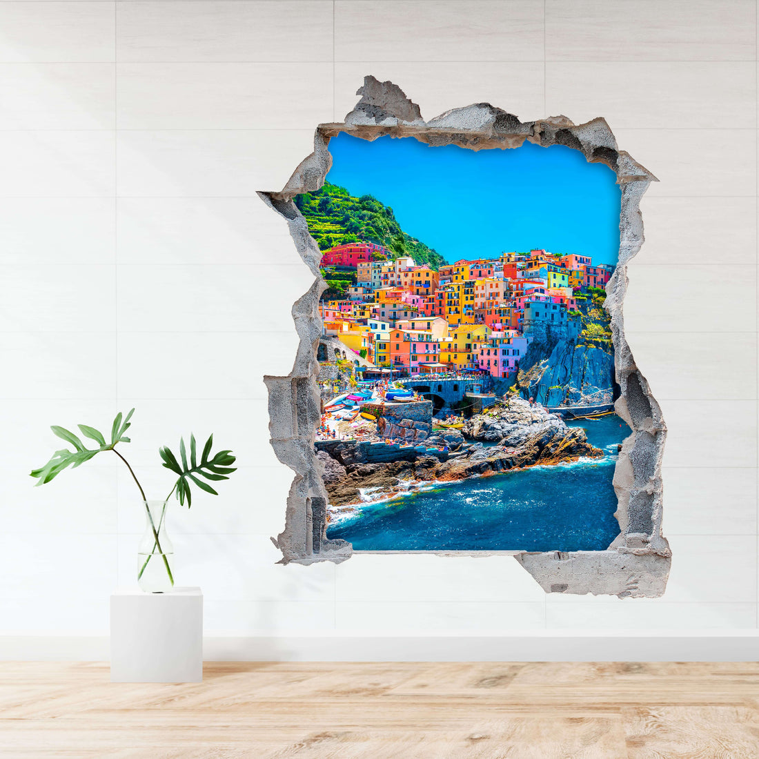 3D KITÖRT FAL FALMATRICA SZÍNES HÁZAK