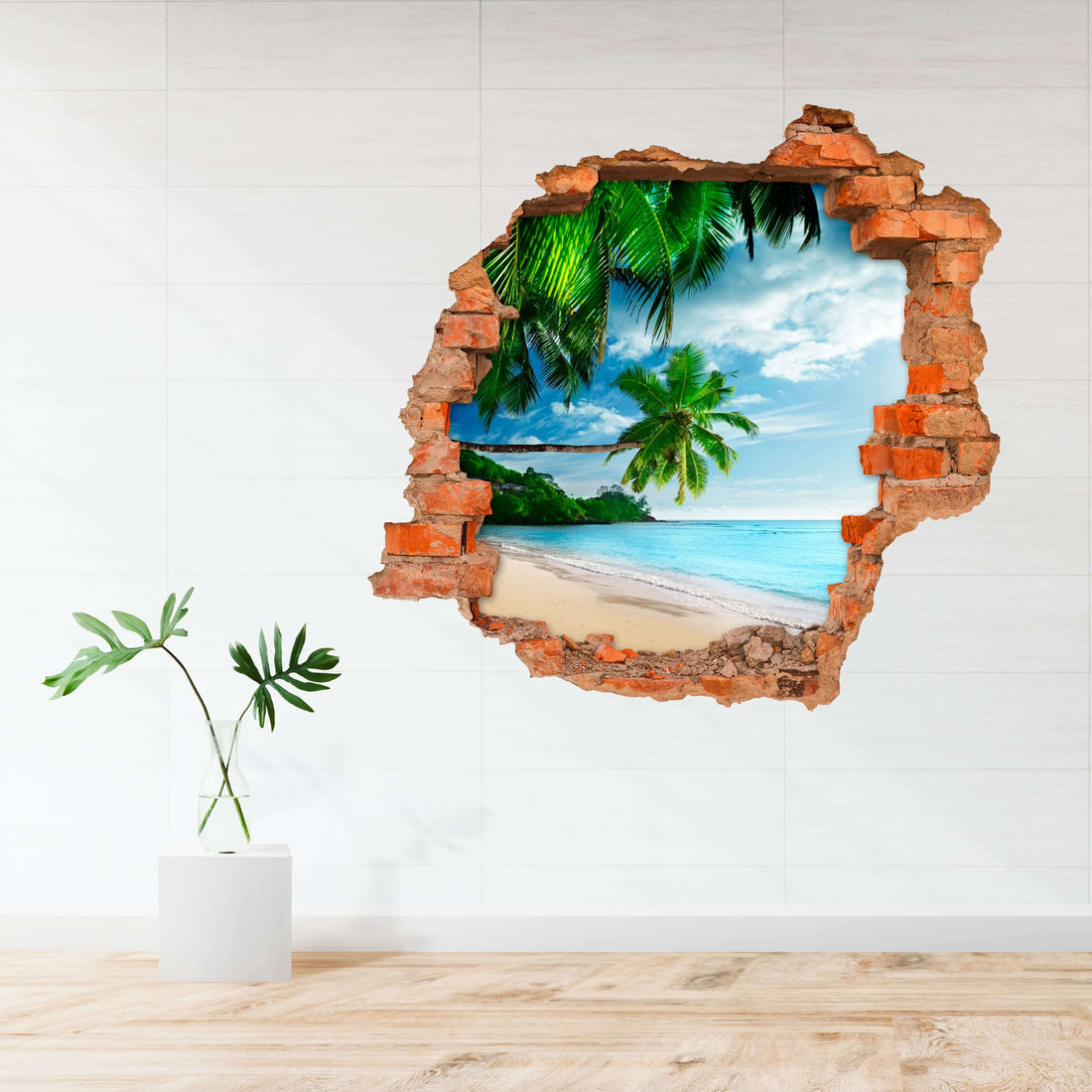 3D KITÖRT FAL FALMATRICA PÁLMAFÁS SZIGET