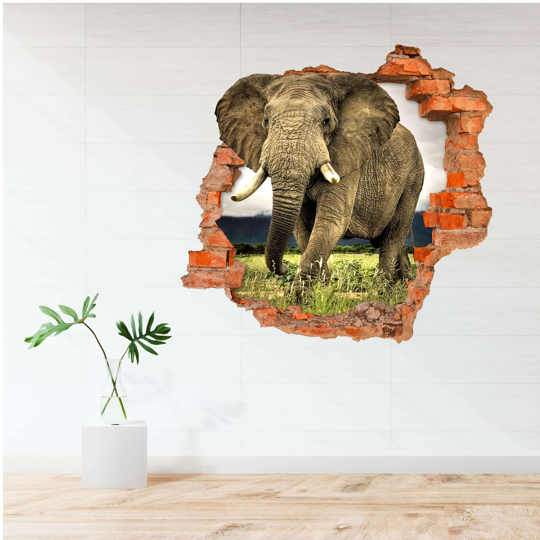 3D KITÖRT FAL FALMATRICA ÓRIÁS ELEFÁNT
