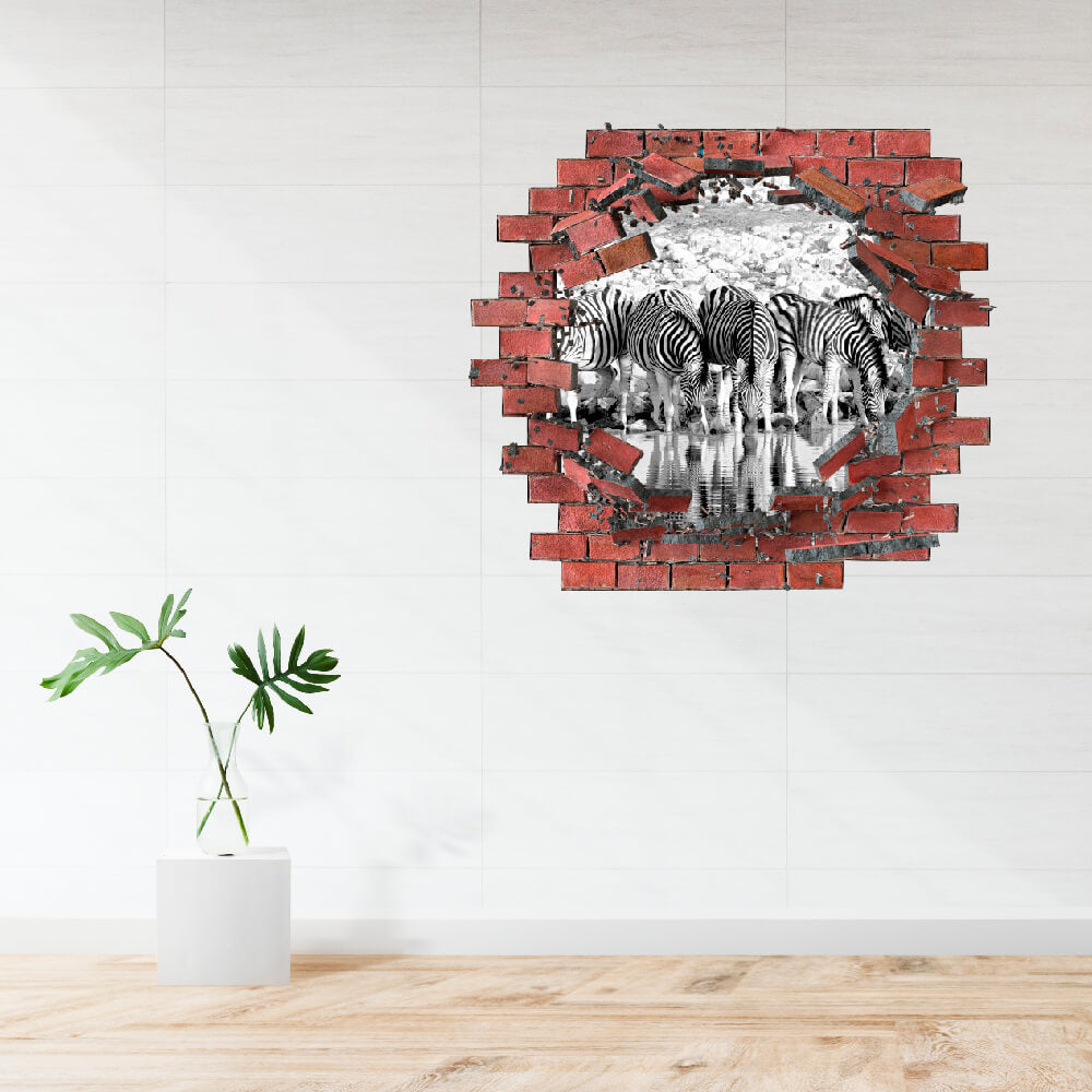 3D KITÖRT FAL FALMATRICA ZEBRÁS