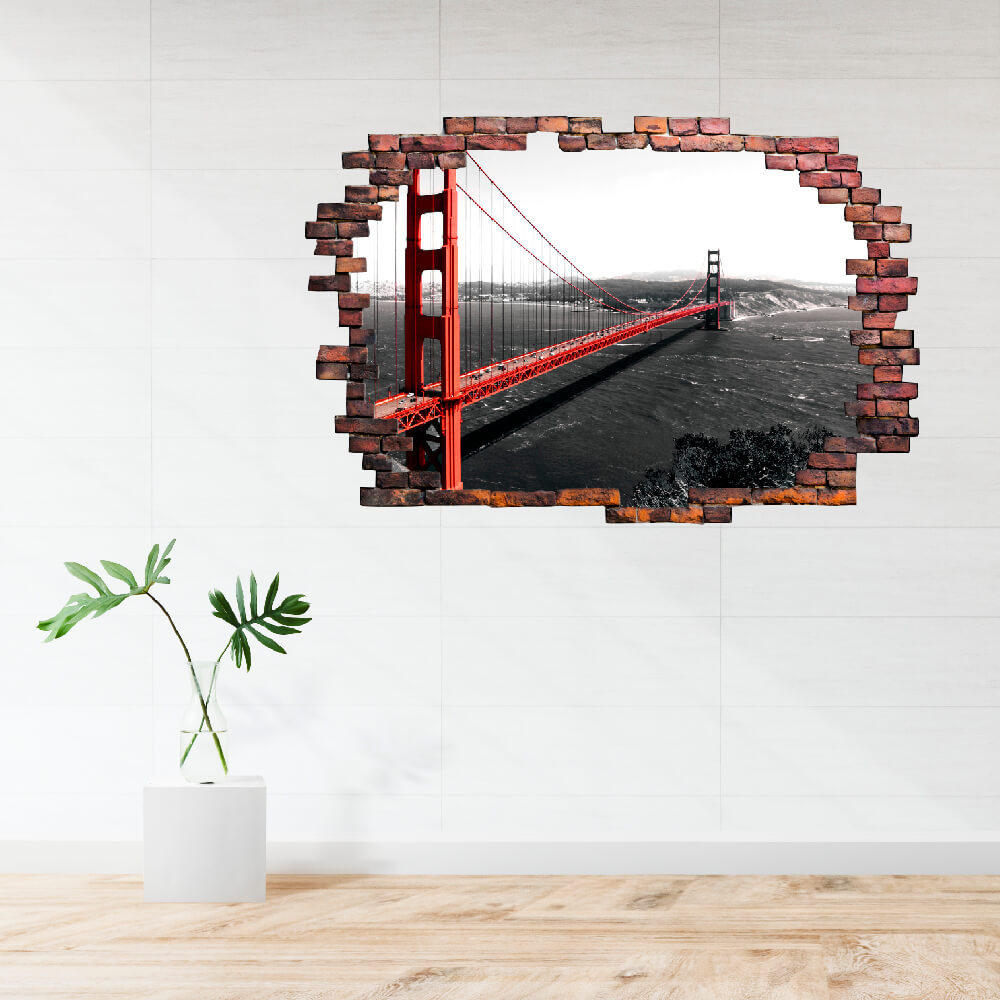 3D KITÖRT FAL FALMATRICA GOLDEN GATE HÍD