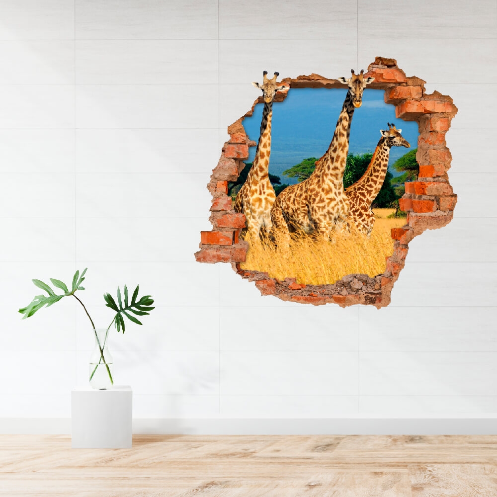 3D KITÖRT FAL FALMATRICA ZSIRÁFOK