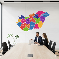 MAGYARORSZÁG SZÍNES TÉRKÉP FALMATRICA