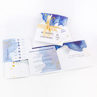 "Kék márvány" naptáras esküvői meghívó