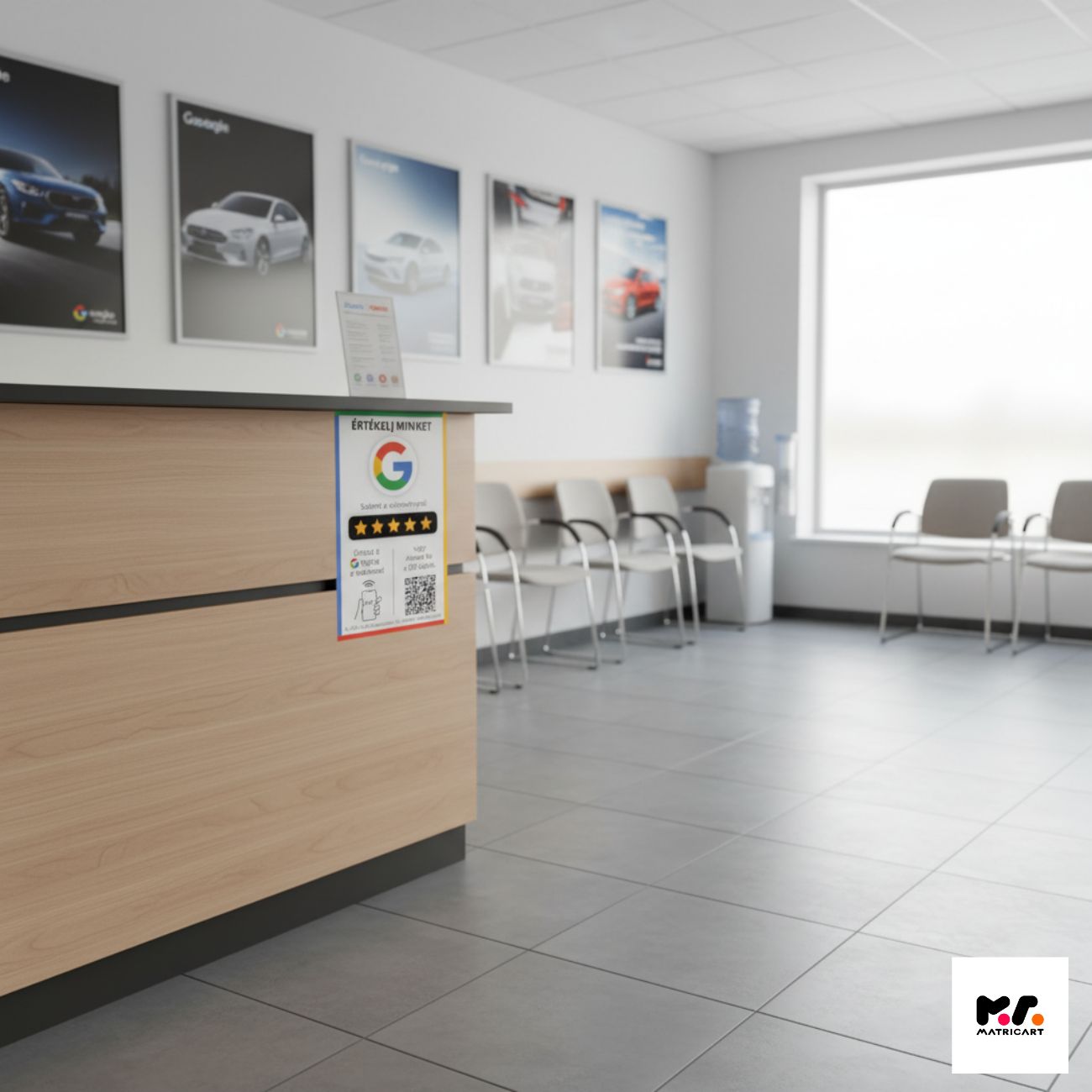 Google Értékelésgyűjtő matrica NFC-vel és QR  kód leolvasóval - magyar nyelvű