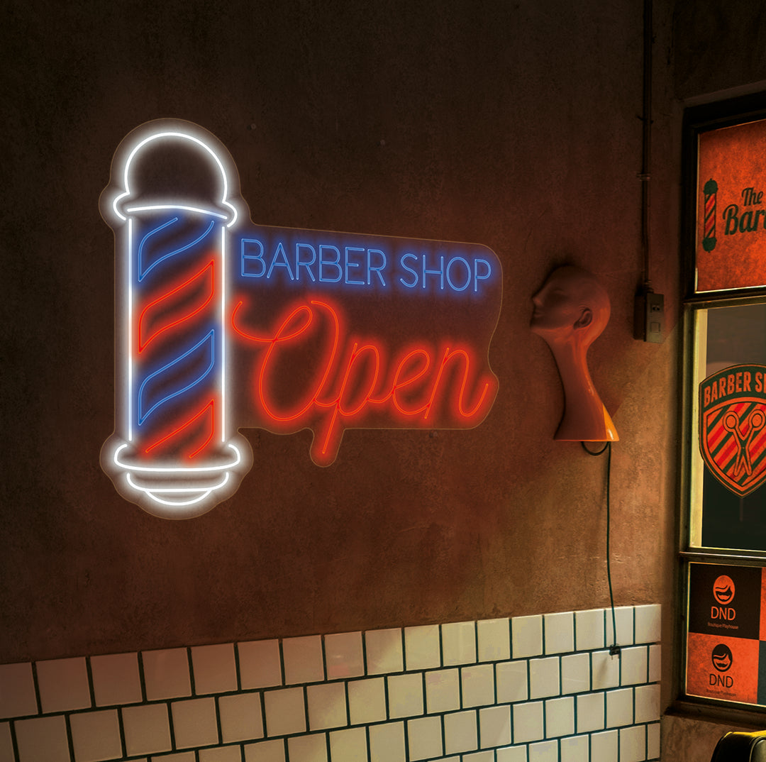 Barbershop open neon
