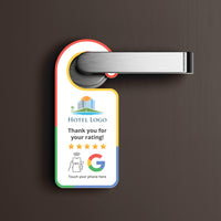 Google Értékelésgyűjtő ajtókilincs akasztó NFC-vel és egyedi logóval