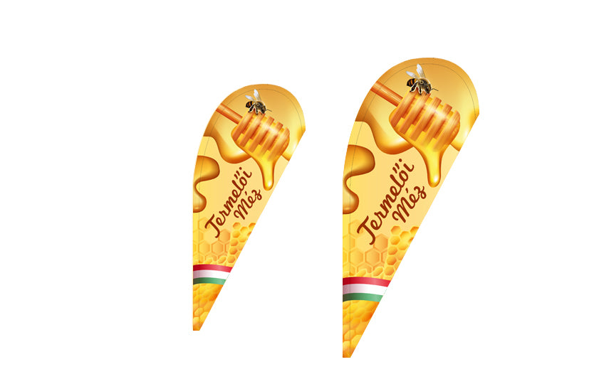 Méz csepp alakú beachflag lemeztalppal