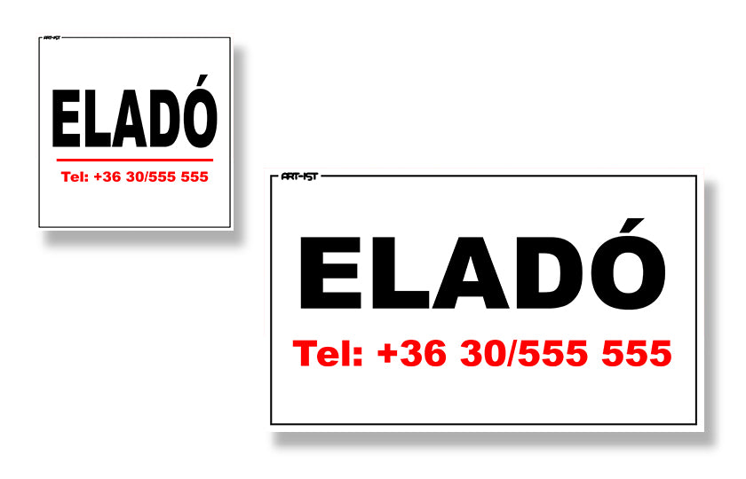 Reklámtábla - "Eladó"