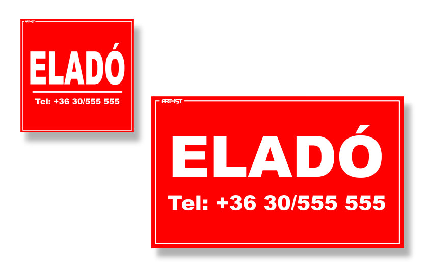 Reklámtábla - "Eladó"