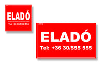 Reklámtábla - "Eladó"