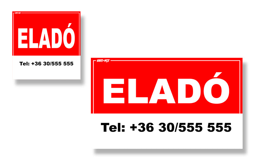 Reklámtábla - "Eladó"