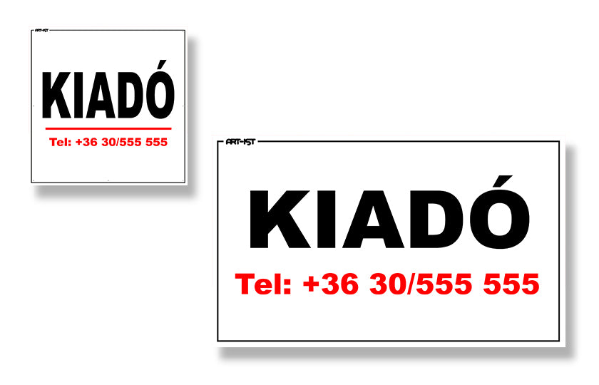 Reklámtábla - "Kiadó"