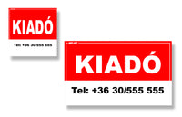 Reklámtábla - "Kiadó"
