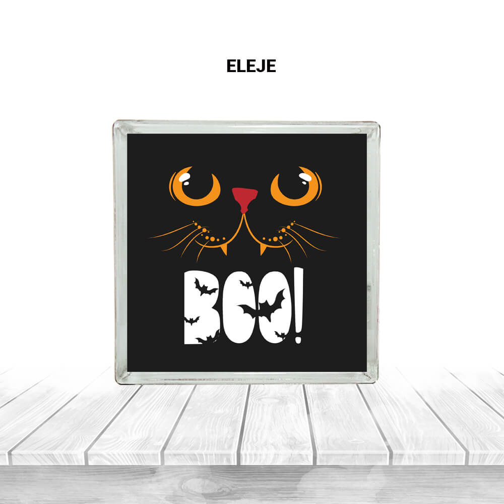 HALLOWEEN CAT ÜVEGTÉGLA